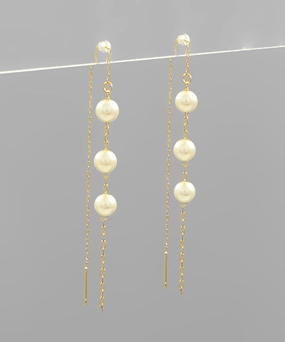 Pearl Drop Thread Earrings