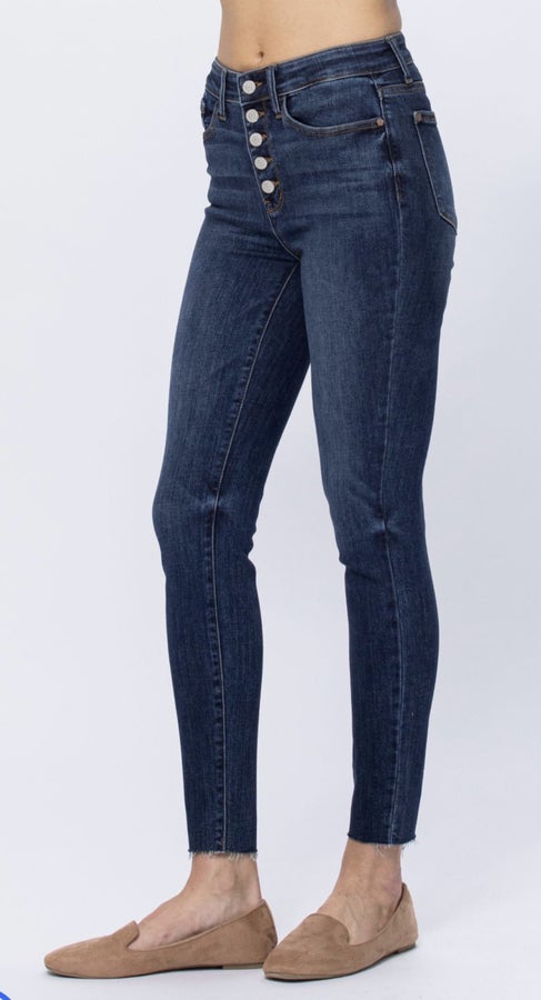 Judy Blue "Brittani" High Rise Button Fly Skinny