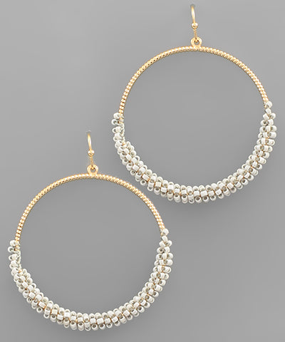 Half Beaded Hoops