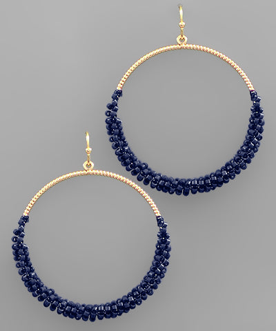 Half Beaded Hoops