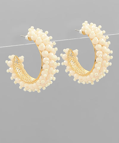 Pearly Beaded Hoops