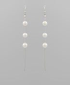 Pearl & Snake Chain Drop Earrings