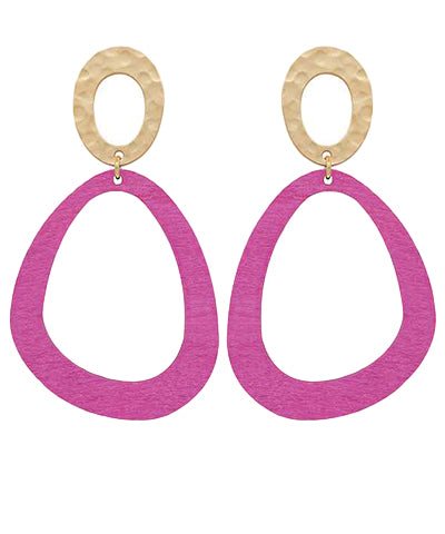 Linked Hollow Teardrop Earrings