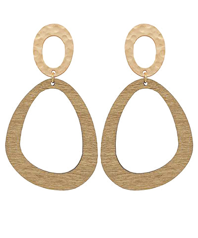 Linked Hollow Teardrop Earrings