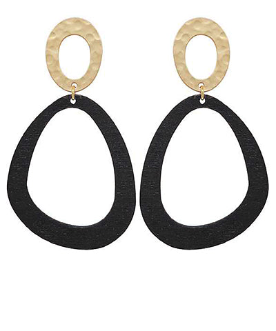 Linked Hollow Teardrop Earrings