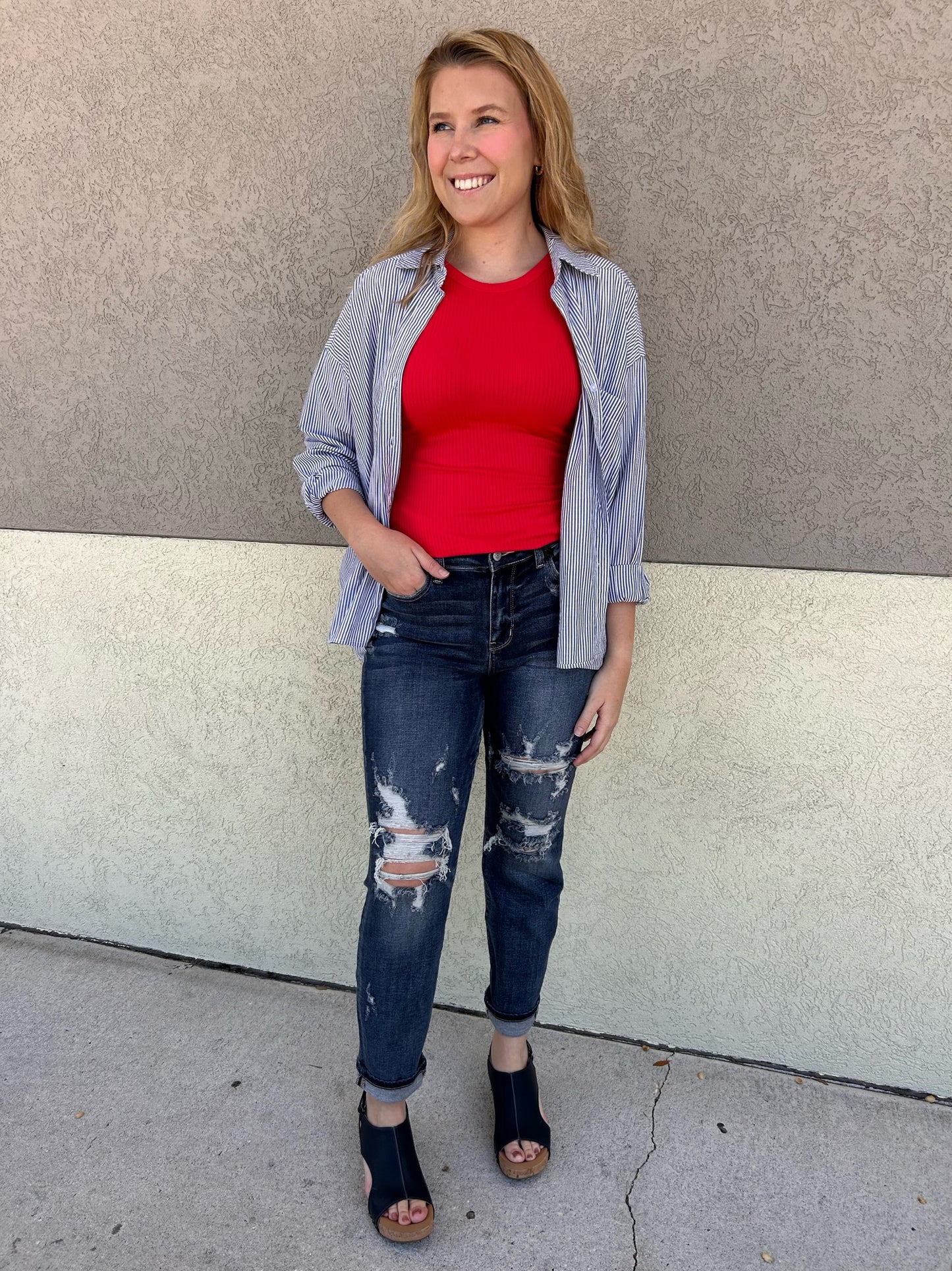 Judy Blue "Beau" Mid Rise Boyfriend Fit Jean