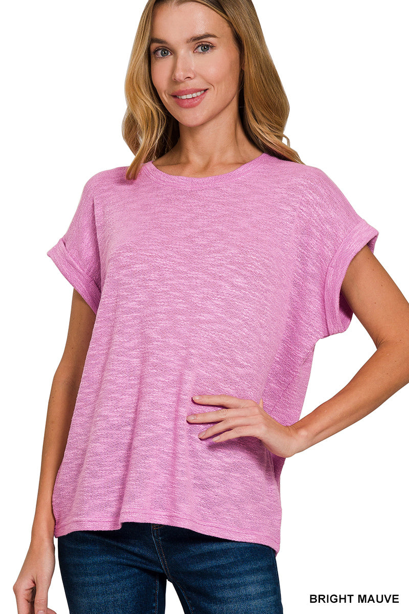 Hacci Slub Rolled Up Sleeve Tee