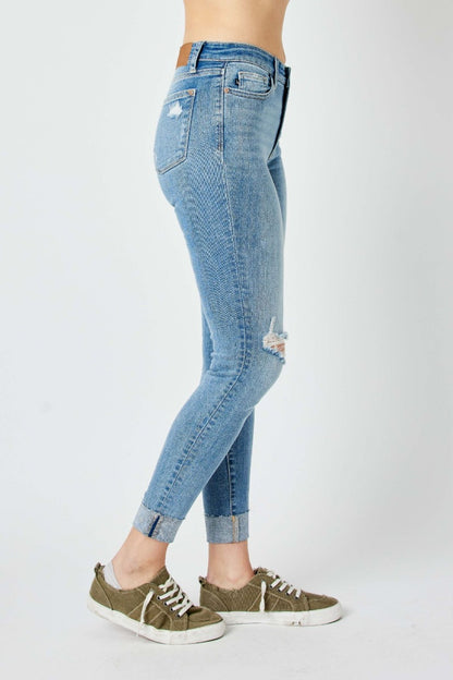 Judy Blue "Morgan" Destroyed & Cuff Skinny Jean