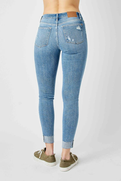 Judy Blue "Morgan" Destroyed & Cuff Skinny Jean