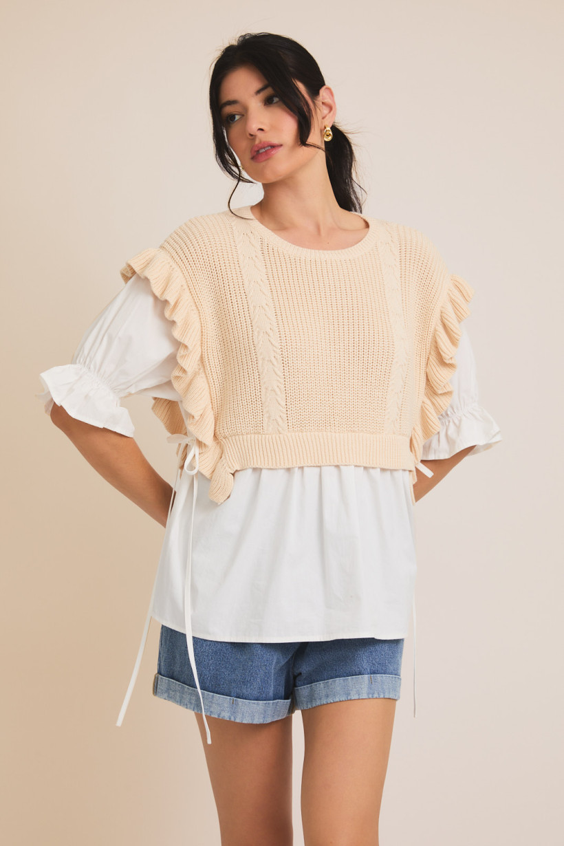 Felicity Layered Ruffle Knit Top