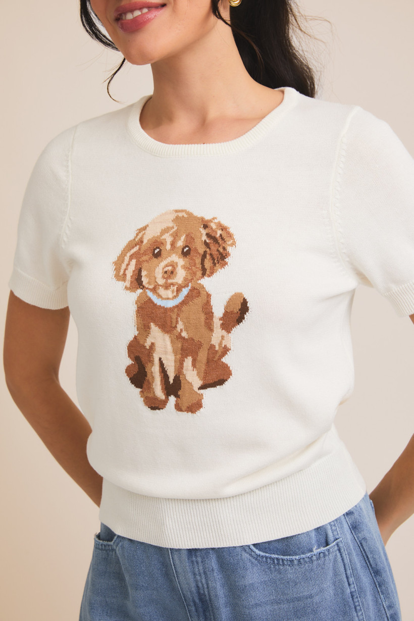 Puppy Graphic Sweater