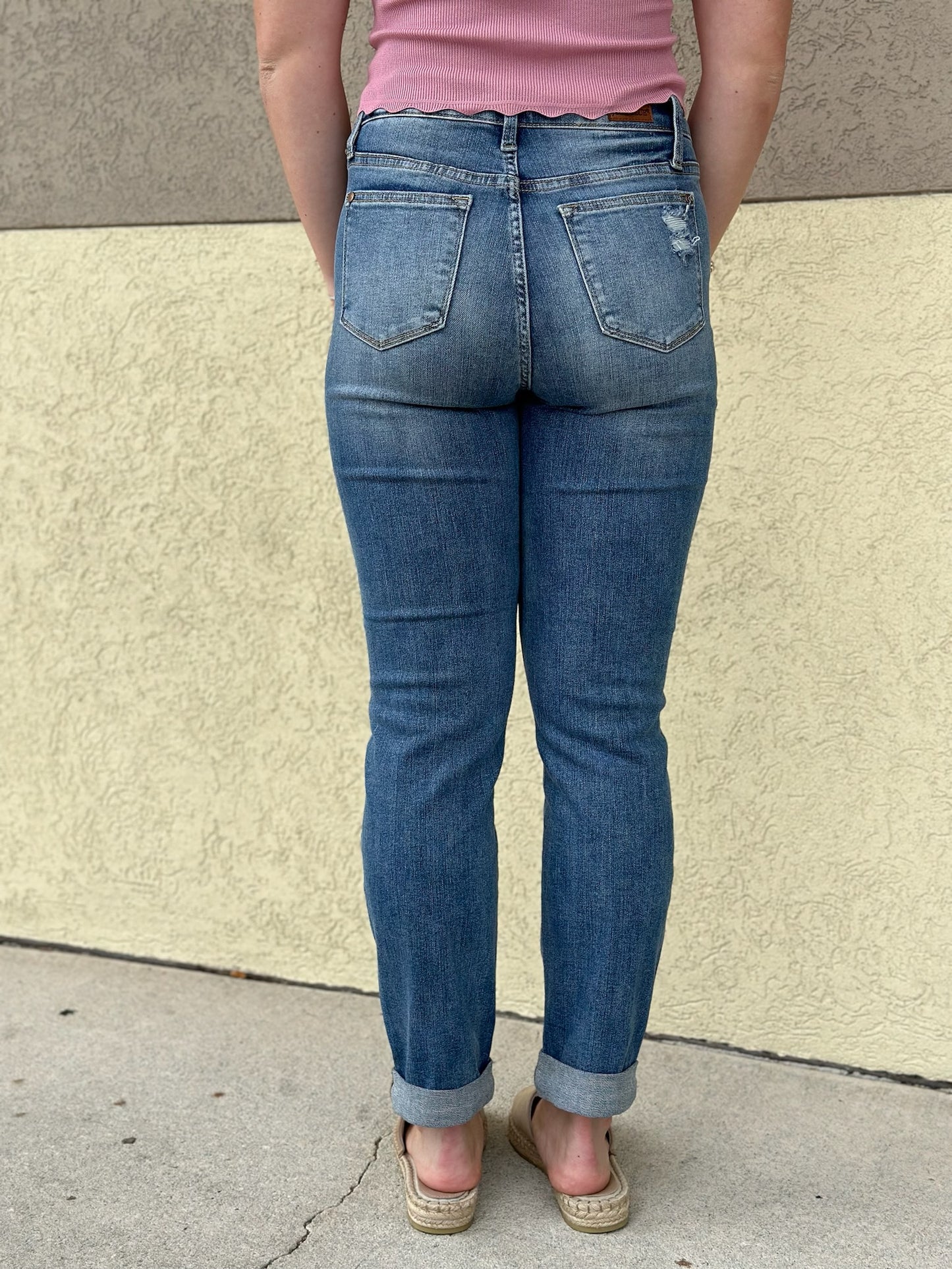 Judy Blue "Erika" High Rise Cuffed Boyfriend Jean