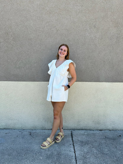 Ruffle Sleeve Romper