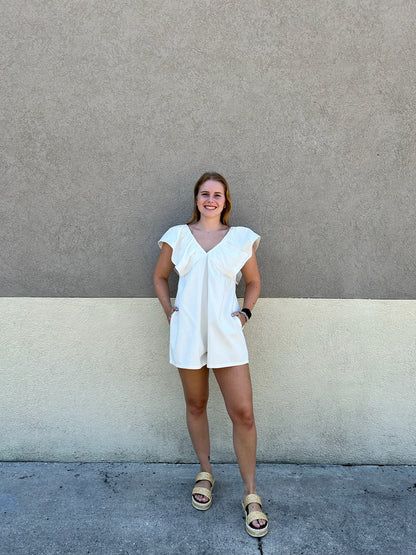 Ruffle Sleeve Romper