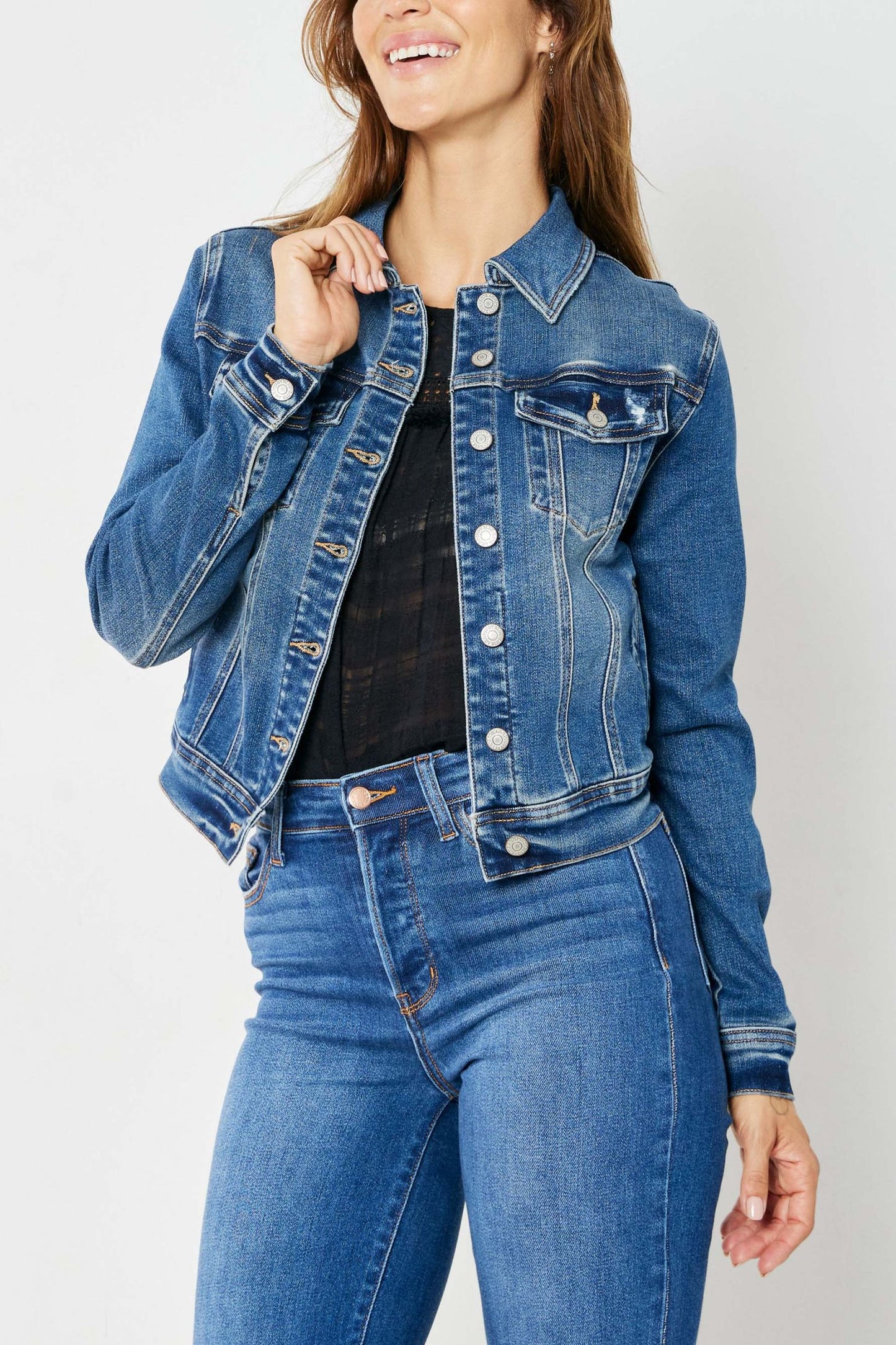 Judy Blue Distressed Denim Jacket