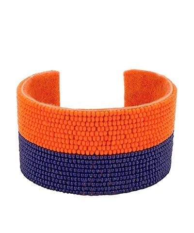 Game Day Seed Bead Cuff Bracelet (2 Colors)