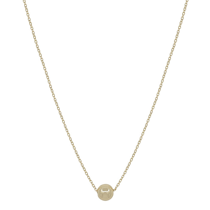 Thin Gold Chain with Gold Bead