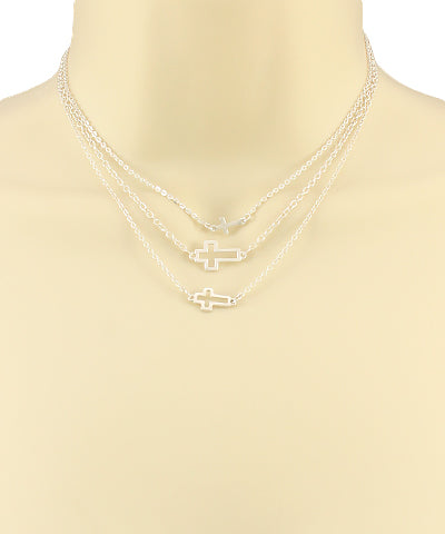 Cross Pendent Trio Chocker Set