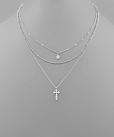 3 Layer Cross Necklace