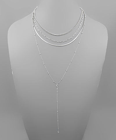 4 Row Multi Chain Necklace