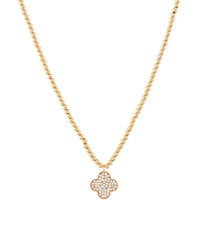 Pave Clover Pendant Necklace