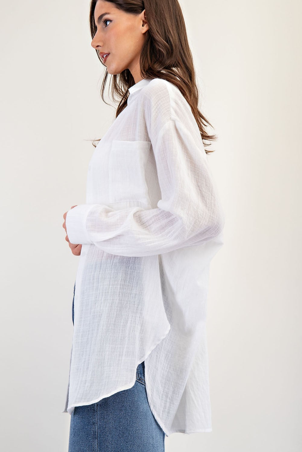 Isla Lightweight Button-Down Shirt