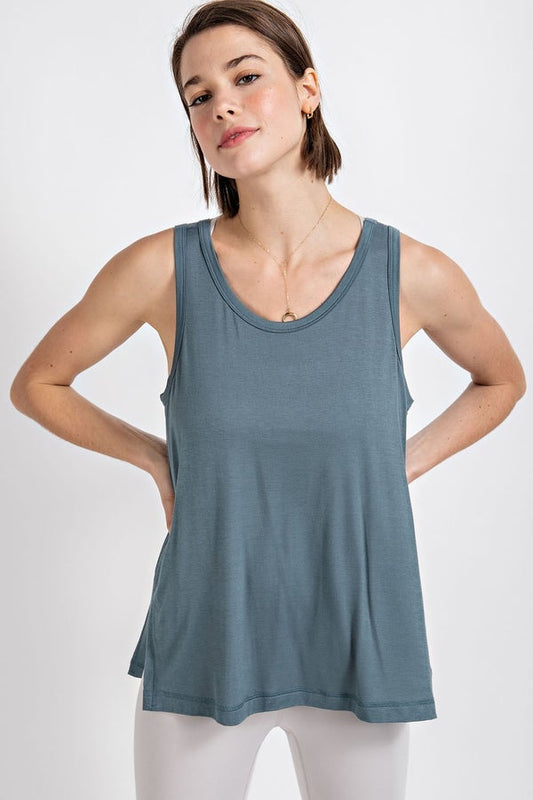 OPEN BACK KEYHOLE YOGA TANK TOP