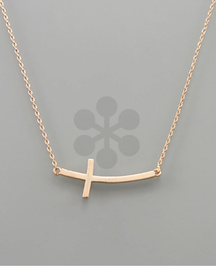 Curved Cross Necklace