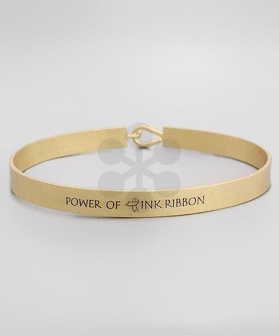 Power Of Pink Ribbon Bangle (2 colors)