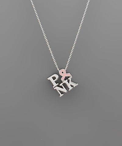 Pink Ribbon Necklace