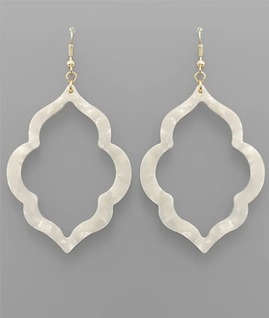 Acrylic Arabesque Frame Earring